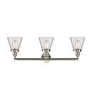 Innovations Lighting Small Cone 3 Light Bath Vanity Light Part Of The Franklin Restoration Collection 205-SN-G62-LED