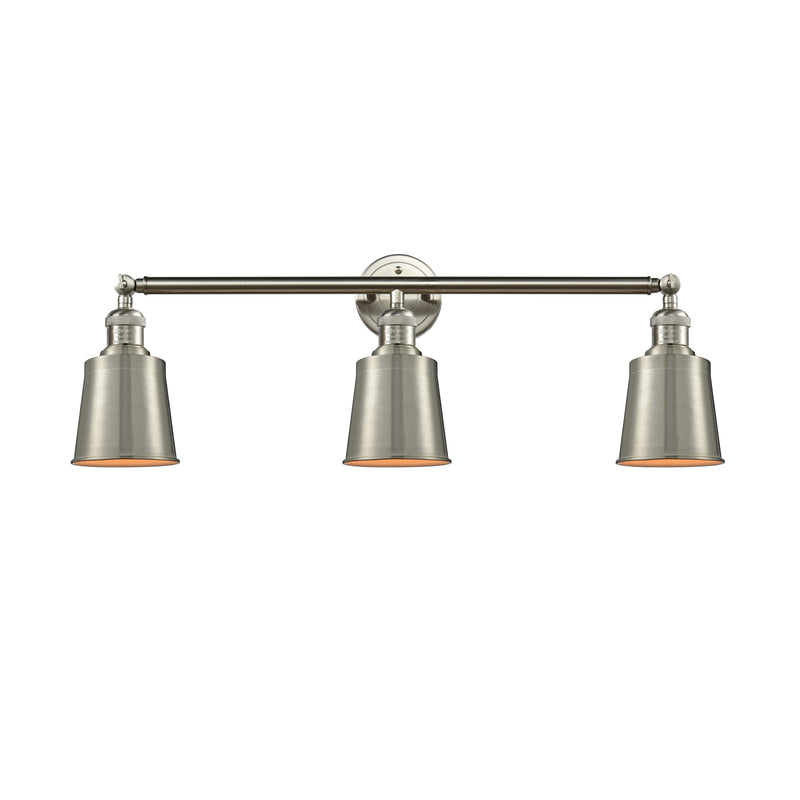 Addison Bath Vanity Light shown in the Brushed Satin Nickel finish with a Brushed Satin Nickel shade