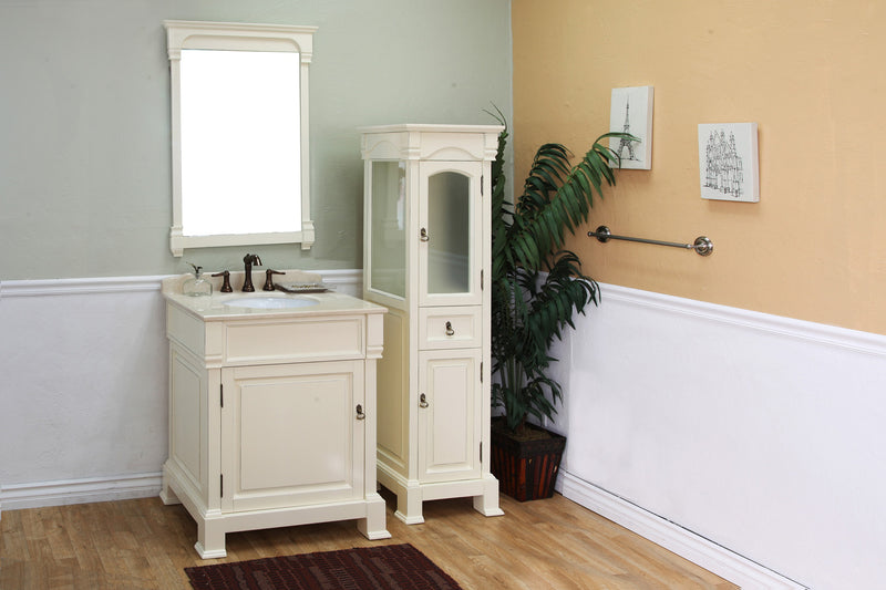 Bellaterra 30" Single Sink Vanity Wood Cream White 205030-CR