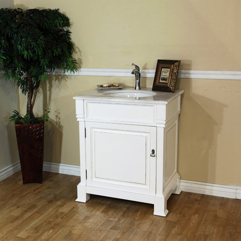 Bellaterra 30" Single Sink Vanity Wood White 205030-WH