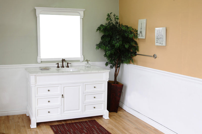 Bellaterra 60" Single Sink Vanity Wood White 205060-S-WH