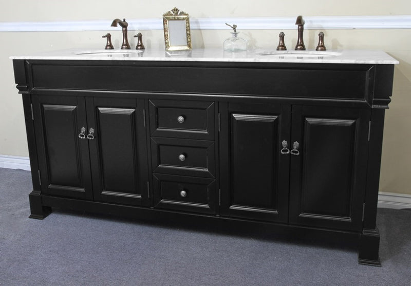 Bellaterra 72" Double Sink Vanity Wood Espresso 205072-D-ES 