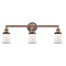 Canton Bath Vanity Light shown in the Antique Copper finish with a Matte White shade