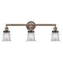 Canton Bath Vanity Light shown in the Antique Copper finish with a Clear shade