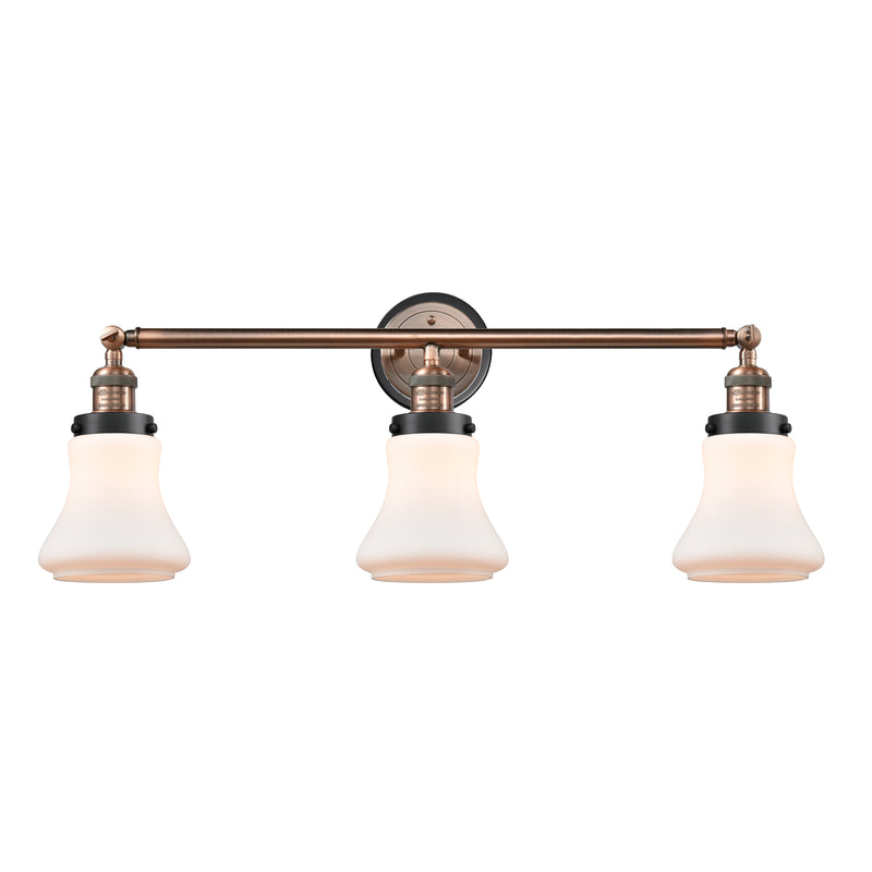 Bellmont Bath Vanity Light shown in the Antique Copper finish with a Matte White shade