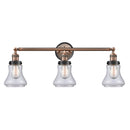 Bellmont Bath Vanity Light shown in the Antique Copper finish with a Clear shade