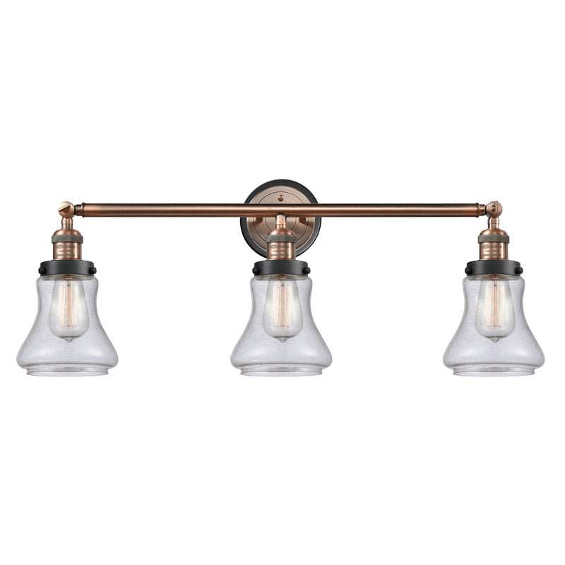 Bellmont Bath Vanity Light shown in the Antique Copper finish with a Seedy shade