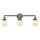 Beacon Bath Vanity Light shown in the Antique Copper finish with a Matte White shade