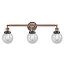 Beacon Bath Vanity Light shown in the Antique Copper finish with a Seedy shade