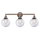 Beacon Bath Vanity Light shown in the Antique Copper finish with a Seedy shade