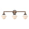 Oxford Bath Vanity Light shown in the Antique Copper finish with a Matte White shade