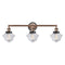 Oxford Bath Vanity Light shown in the Antique Copper finish with a Clear shade