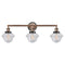 Oxford Bath Vanity Light shown in the Antique Copper finish with a Seedy shade