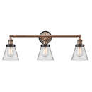 Cone Bath Vanity Light shown in the Antique Copper finish with a Clear shade