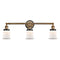 Canton Bath Vanity Light shown in the Brushed Brass finish with a Matte White shade