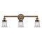 Canton Bath Vanity Light shown in the Brushed Brass finish with a Clear shade