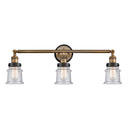 Canton Bath Vanity Light shown in the Brushed Brass finish with a Seedy shade