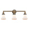 Bellmont Bath Vanity Light shown in the Brushed Brass finish with a Matte White shade