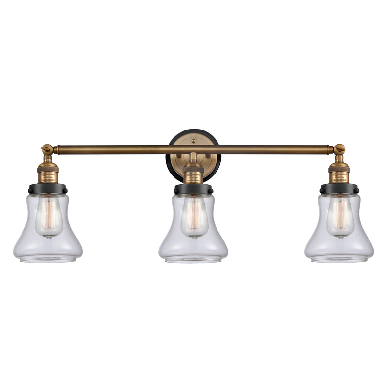 Bellmont Bath Vanity Light shown in the Brushed Brass finish with a Clear shade