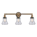 Bellmont Bath Vanity Light shown in the Brushed Brass finish with a Seedy shade