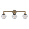 Oxford Bath Vanity Light shown in the Brushed Brass finish with a Seedy shade