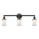 Canton Bath Vanity Light shown in the Matte Black finish with a Matte White shade