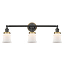 Canton Bath Vanity Light shown in the Matte Black finish with a Matte White shade