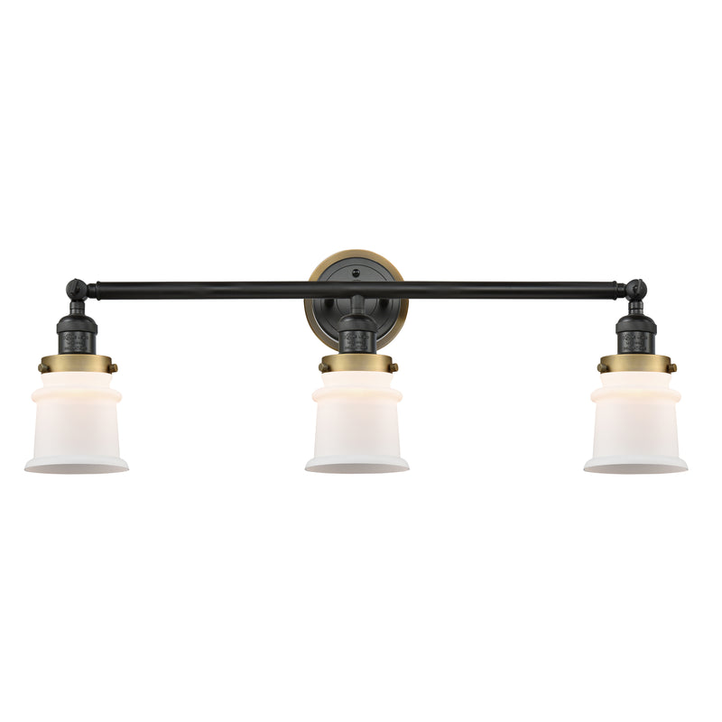 Canton Bath Vanity Light shown in the Matte Black finish with a Matte White shade