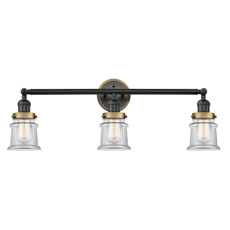 Canton Bath Vanity Light shown in the Matte Black finish with a Clear shade