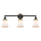 Bellmont Bath Vanity Light shown in the Matte Black finish with a Matte White shade