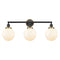 Beacon Bath Vanity Light shown in the Matte Black finish with a Matte White shade