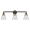 Cone Bath Vanity Light shown in the Matte Black finish with a Clear shade