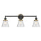 Cone Bath Vanity Light shown in the Matte Black finish with a Seedy shade