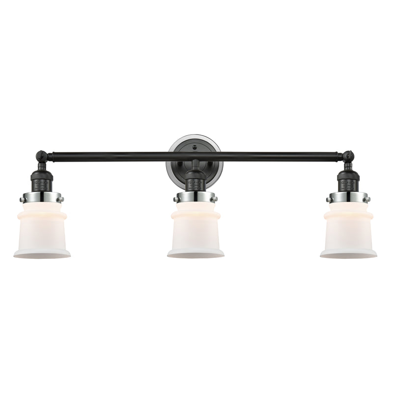 Canton Bath Vanity Light shown in the Matte Black finish with a Matte White shade