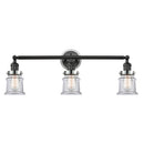 Canton Bath Vanity Light shown in the Matte Black finish with a Clear shade