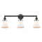 Bellmont Bath Vanity Light shown in the Matte Black finish with a Matte White shade