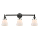 Cone Bath Vanity Light shown in the Matte Black finish with a Matte White shade