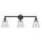 Cone Bath Vanity Light shown in the Matte Black finish with a Clear shade