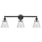 Cone Bath Vanity Light shown in the Matte Black finish with a Seedy shade