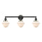 Oxford Bath Vanity Light shown in the Matte Black finish with a Matte White shade