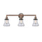 Bellmont Bath Vanity Light shown in the Antique Copper finish with a Clear shade