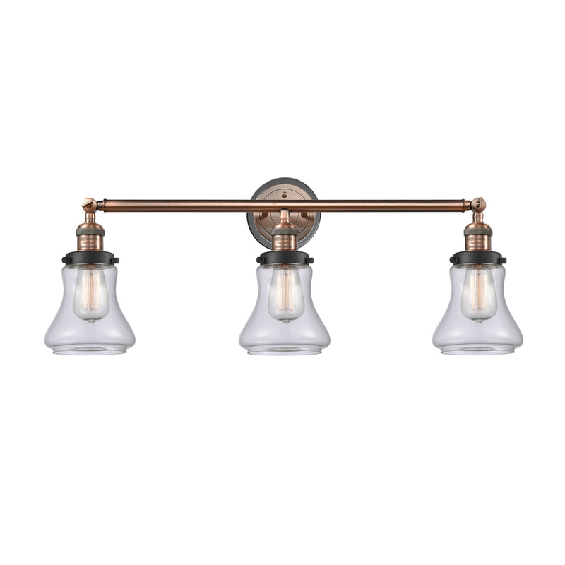 Bellmont Bath Vanity Light shown in the Antique Copper finish with a Clear shade