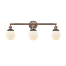 Beacon Bath Vanity Light shown in the Antique Copper finish with a Matte White shade