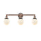 Beacon Bath Vanity Light shown in the Antique Copper finish with a Matte White shade