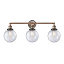 Beacon Bath Vanity Light shown in the Antique Copper finish with a Seedy shade