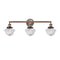 Oxford Bath Vanity Light shown in the Antique Copper finish with a Clear shade