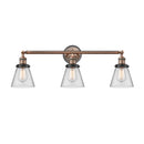 Cone Bath Vanity Light shown in the Antique Copper finish with a Clear shade