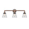 Cone Bath Vanity Light shown in the Antique Copper finish with a Clear shade