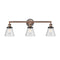 Cone Bath Vanity Light shown in the Antique Copper finish with a Seedy shade