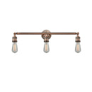 Bare Bulb Bath Vanity Light shown in the Antique Copper finish